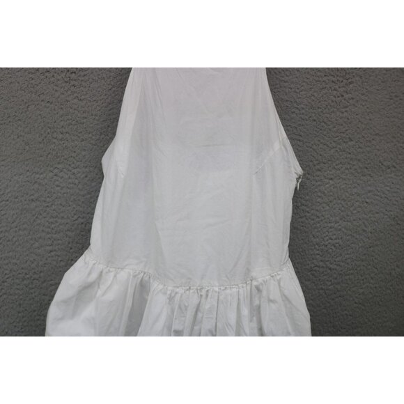 Mable White Halter Maxi Dress-Medium-Black Straps-Side Zip-Cottagecore-Prairie - Picture 5 of 14